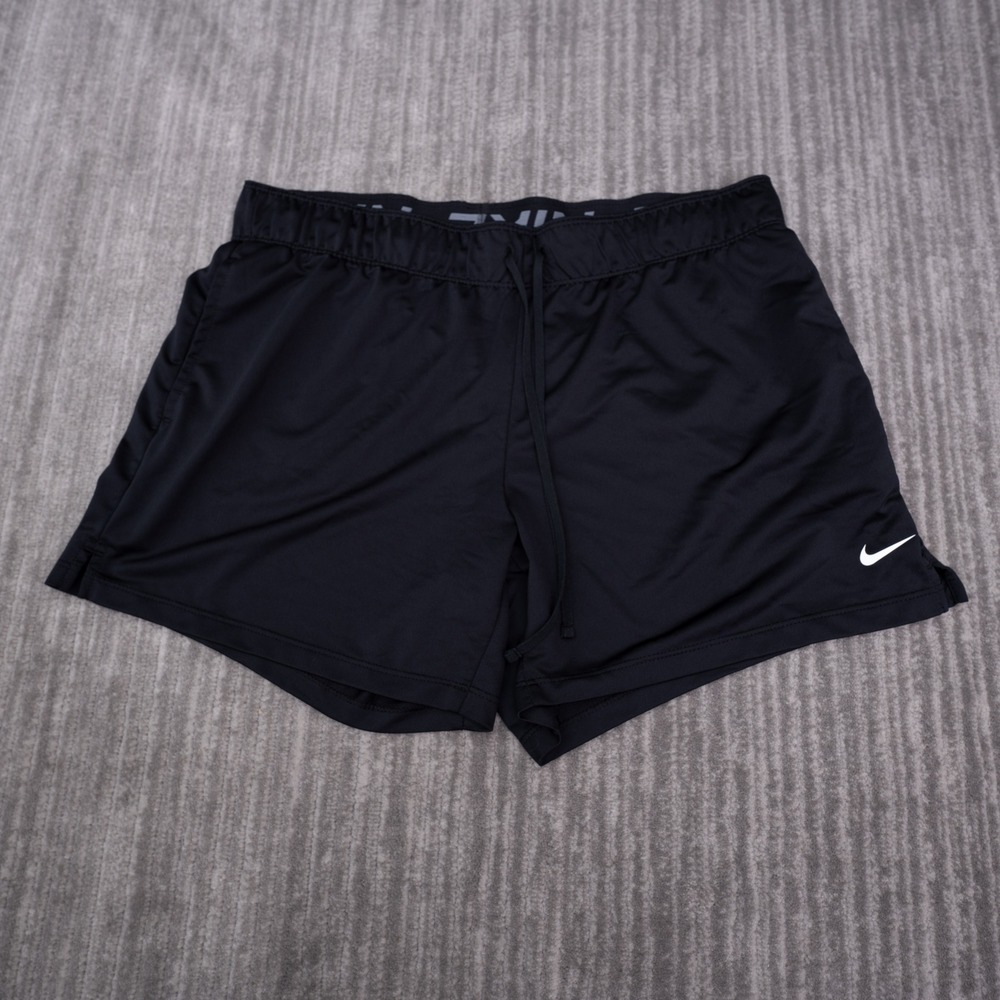 Nike Dri-FIT Athletic Shorts Womens Large Black Excellent Running Gym Pockets